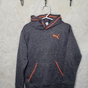 Puma Gray Hoodie with Orange Accents